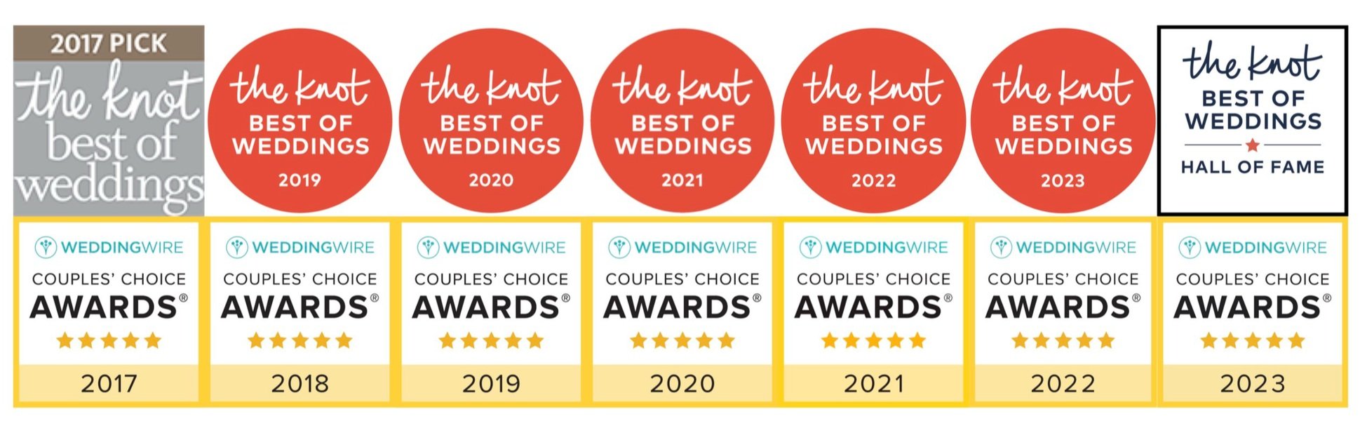 The Knot best of Weddings Hall of Fame